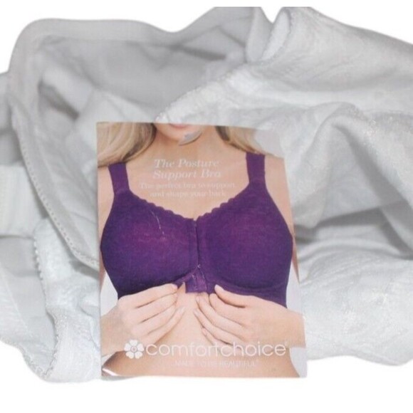 Comfort Choie 42B White Cotton Bra Front Close Soft Cup - Picture 7 of 7